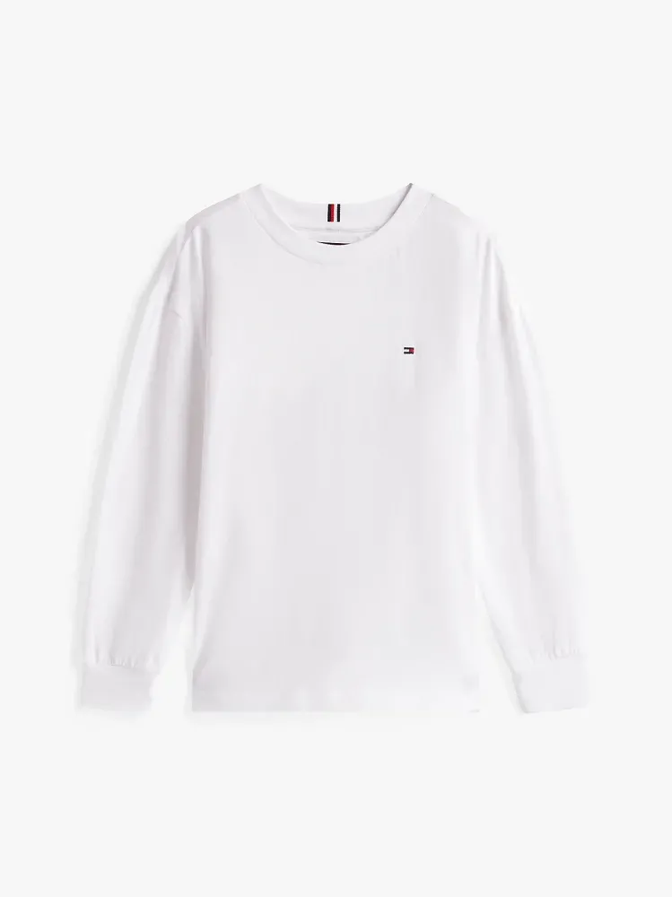 Tommy Hilfiger T-Shirt Μακρυμάνικο Essential Λευκό