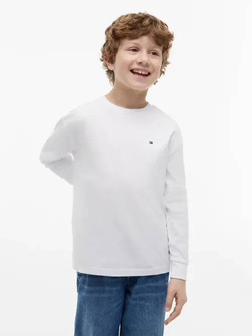 Tommy Hilfiger T-Shirt Μακρυμάνικο Essential Λευκό