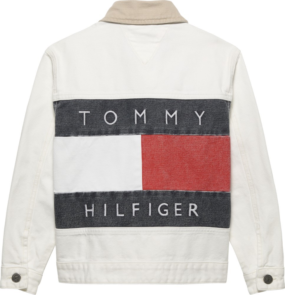 Tommy Hilfiger Ιβουάρ Τζιν Μπουφάν Heritage Flag Trucker