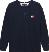 Tommy Hilfiger T-Shirt Μακρυμάνικο Henley Waffle Μπλε