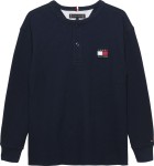 Tommy Hilfiger T-Shirt Μακρυμάνικο Henley Waffle Μπλε