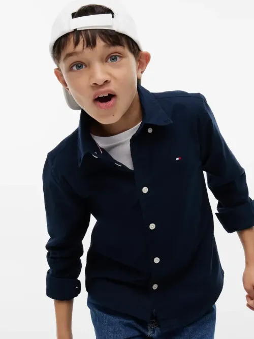 Tommy Hilfiger Πουκάμισο Μπλε Σκούρο Oxford