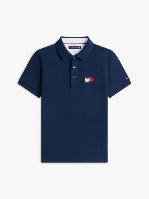 Tommy Hilfiger Μπλε Polo Μπλούζα Wavy Flag Ithica