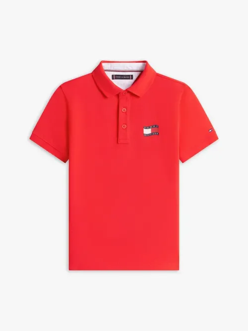 Tommy Hilfiger Κόκκινη Polo Μπλούζα Wavy Flag Ithica