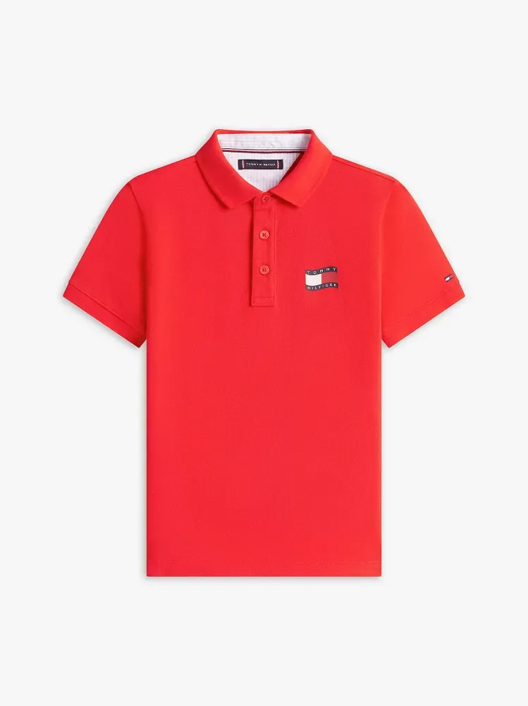 Tommy Hilfiger Κόκκινη Polo Μπλούζα Wavy Flag Ithica