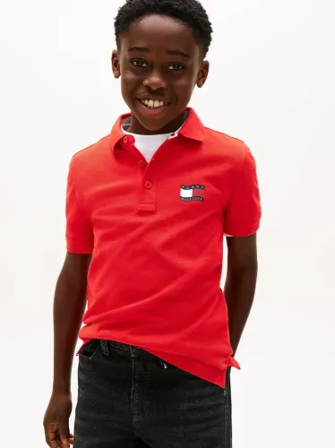 Tommy Hilfiger Κόκκινη Polo Μπλούζα Wavy Flag Ithica