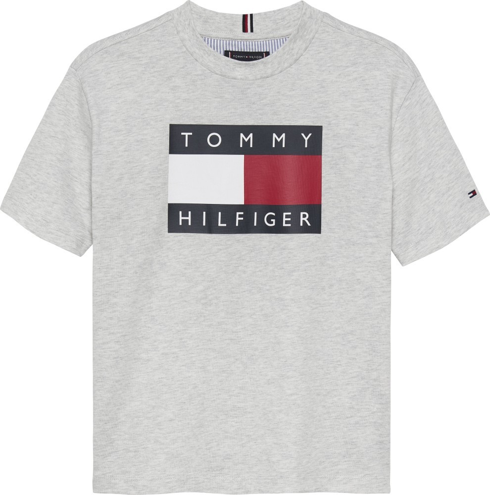 Tommy Hilfiger Ανοικτό Γκρι T-Shirt Heritage Printed Flag