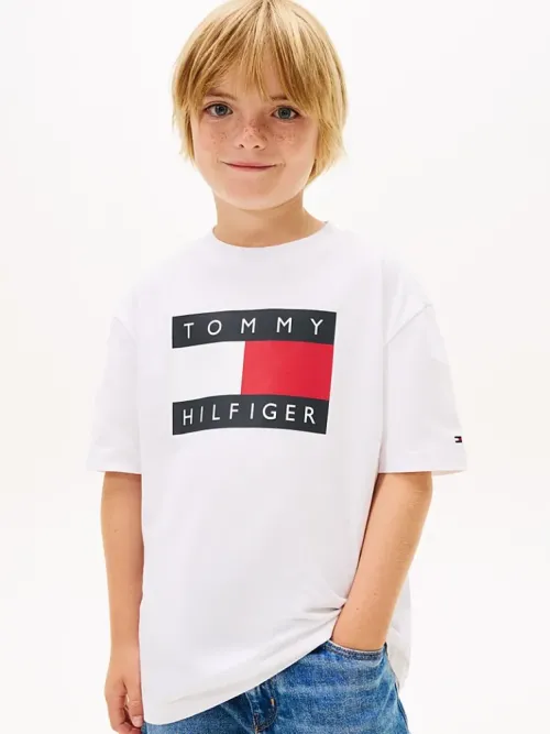 Tommy Hilfiger Λευκό T-Shirt Heritage Printed Flag