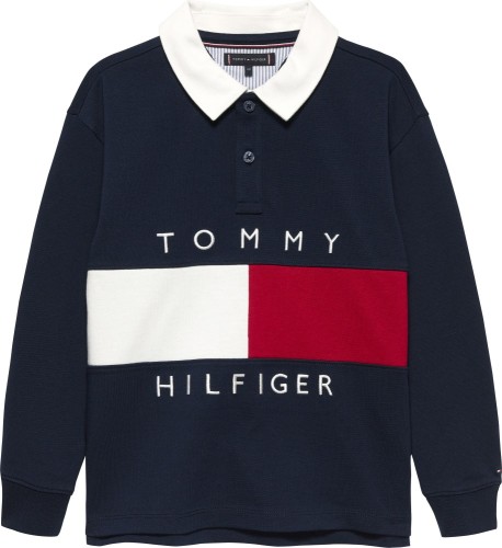 Tommy Hilfiger Μπλούζα με Γιακά Heritage Flag Polo Μπλε