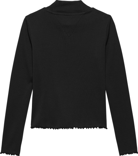 Ριμπ Τοπ με Mock Λαιμόκοψη Μαύρο