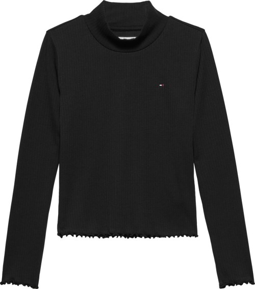 Ριμπ Τοπ με Mock Λαιμόκοψη Μαύρο