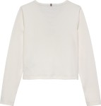 Tommy Hilfiger Μακρυμάνικο Ιβουάρ Ριμπ T-Shirt Heritage Flag