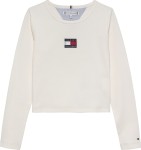 Tommy Hilfiger Μακρυμάνικο Ιβουάρ Ριμπ T-Shirt Heritage Flag