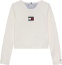 Tommy Hilfiger Μακρυμάνικο Ιβουάρ Ριμπ T-Shirt Heritage Flag