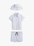 Tommy Hilfiger Βρεφικό Ριγέ Σετ Πουκάμισο-Σορτς-Καπέλο σε κουτί Ithaca