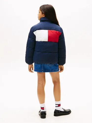 Μπουφάν Back Flag Puffer Μπλε