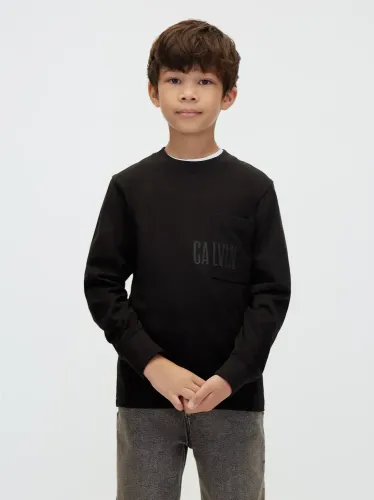 Calvin Klein Μαύρο T-shirt με τσέπη