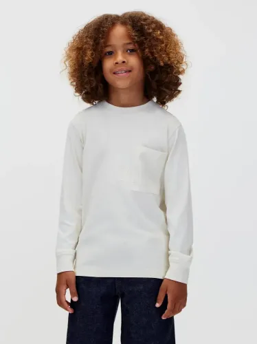 Calvin Klein εκρού T-shirt με τσέπη