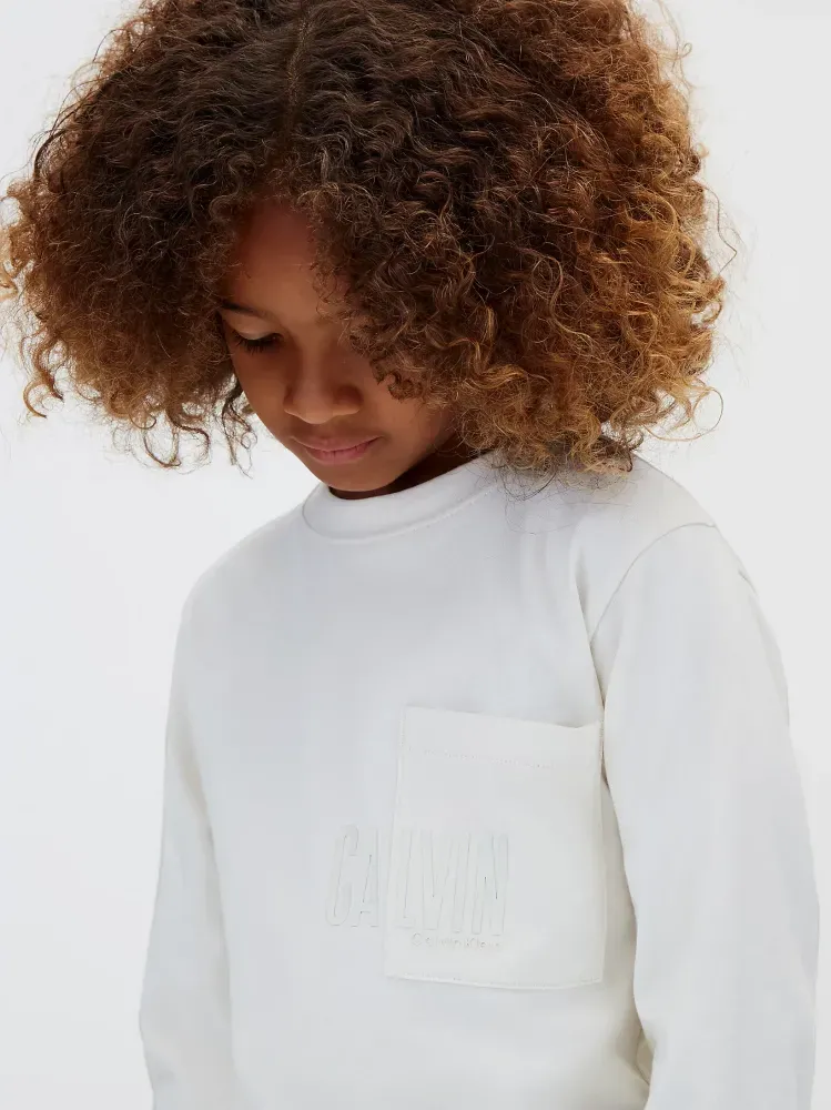 Calvin Klein εκρού T-shirt με τσέπη