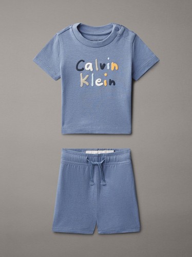 Calvin Klein Βρεφικό Σετ Σορτς και T-Shirt Γαλάζιο