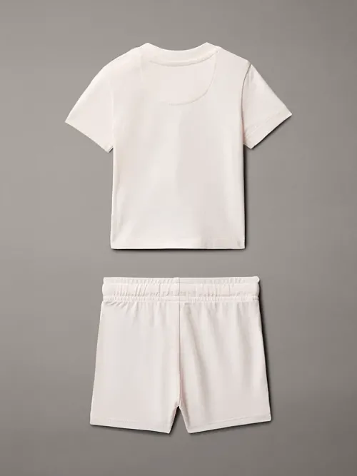 Calvin Klein Βρεφικό Σετ Σορτς και T-Shirt Ροζ