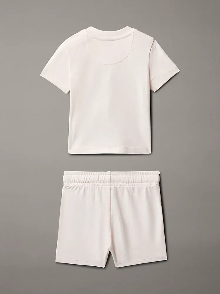Calvin Klein Βρεφικό Σετ Σορτς και T-Shirt Ροζ