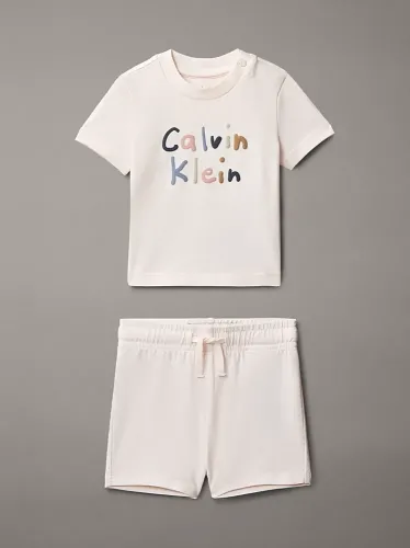 Calvin Klein Βρεφικό Σετ Σορτς και T-Shirt Ροζ