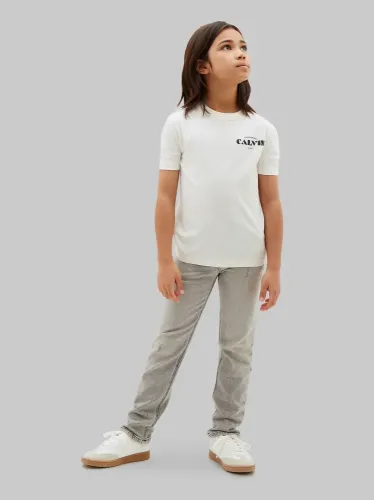Calvin Klein Γκρι πετροπλύμενο τζιν παντελόνι σε ίσια γραμμή