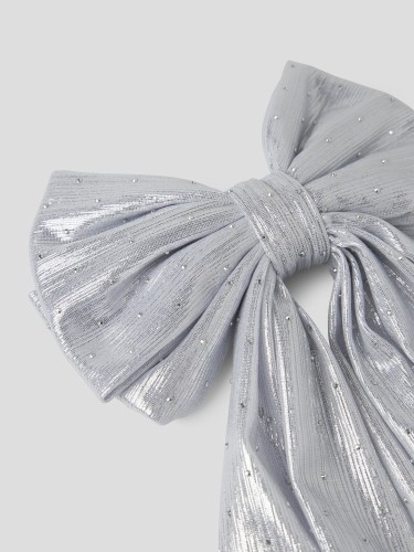 Κλιπ Μαλλιών Ασημί Glitter Hairbow