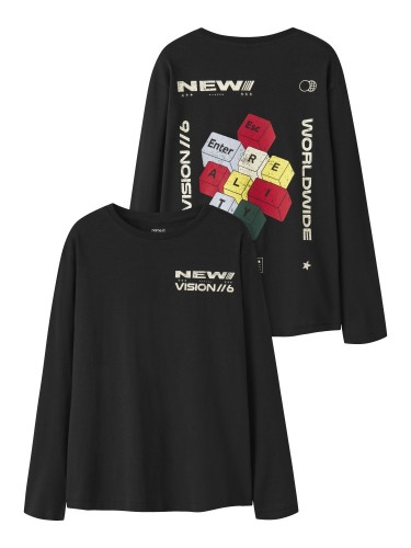 Name it Μακρυμάνικο Μαύρο T-shirt Lowen