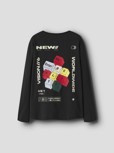 Name it Μακρυμάνικο Μαύρο T-shirt Lowen