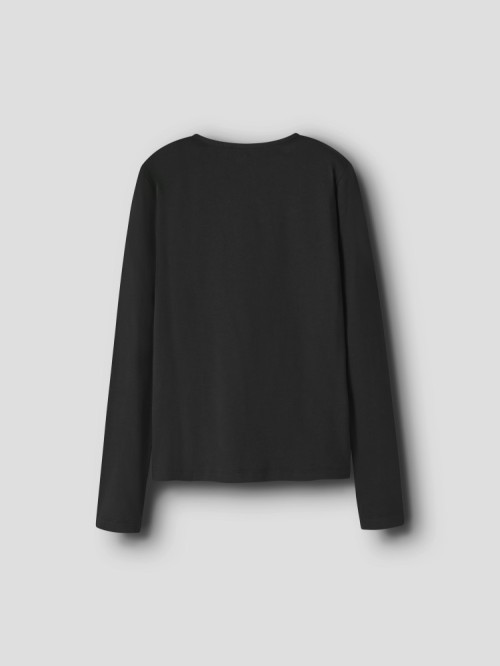 Name it Μαύρο Μακρυμάνικο T-shirt με τρουκς Oleni