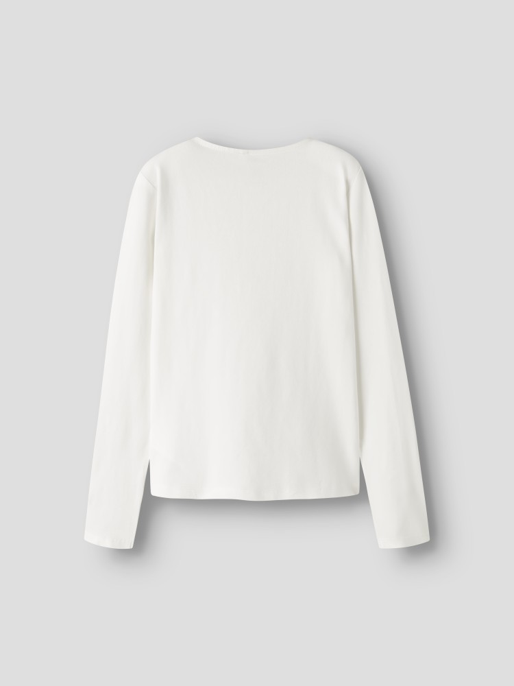 Name it Λευκό Μακρυμάνικο T-shirt με τρουκς Oleni