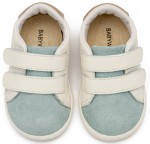 Τρίχρωμο Sneakers Διπλή Μπαρέτα Χρατς από Δέρμα και Ύφασμα 