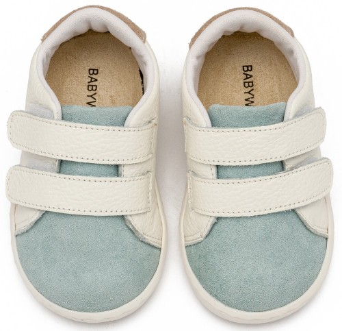 Τρίχρωμο Sneakers Διπλή Μπαρέτα Χρατς από Δέρμα και Ύφασμα Τρίχρωμο Sneakers Διπλή Μπαρέτα Χρατς από Δέρμα και Ύφασμα