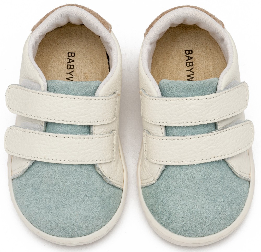 Τρίχρωμο Sneakers Διπλή Μπαρέτα Χρατς από Δέρμα και Ύφασμα 