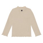 Μακρυμάνικο Ριμπ T-Shirt Κρεμ