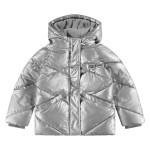 Μπουφάν με κουκούλα Ασημί