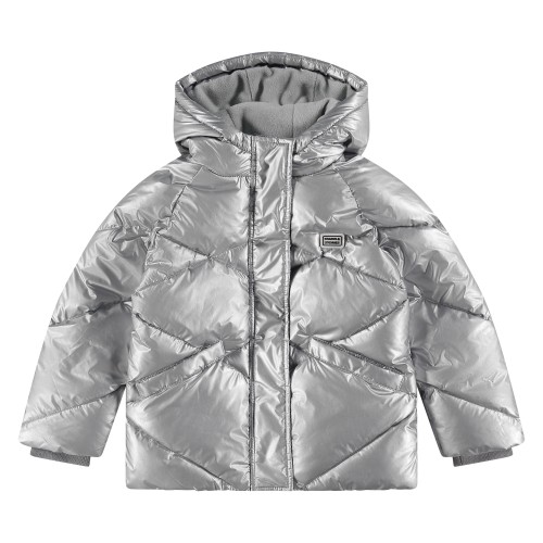 Μπουφάν με κουκούλα Ασημί