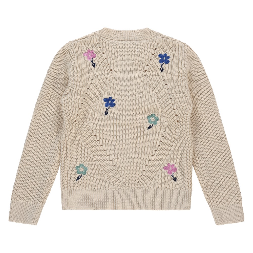 Πλεκτή Ζακέτα με Λουλουδάκια