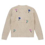 Πλεκτή Ζακέτα με Λουλουδάκια