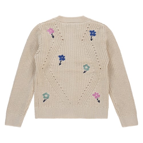 Πλεκτή Ζακέτα με Λουλουδάκια