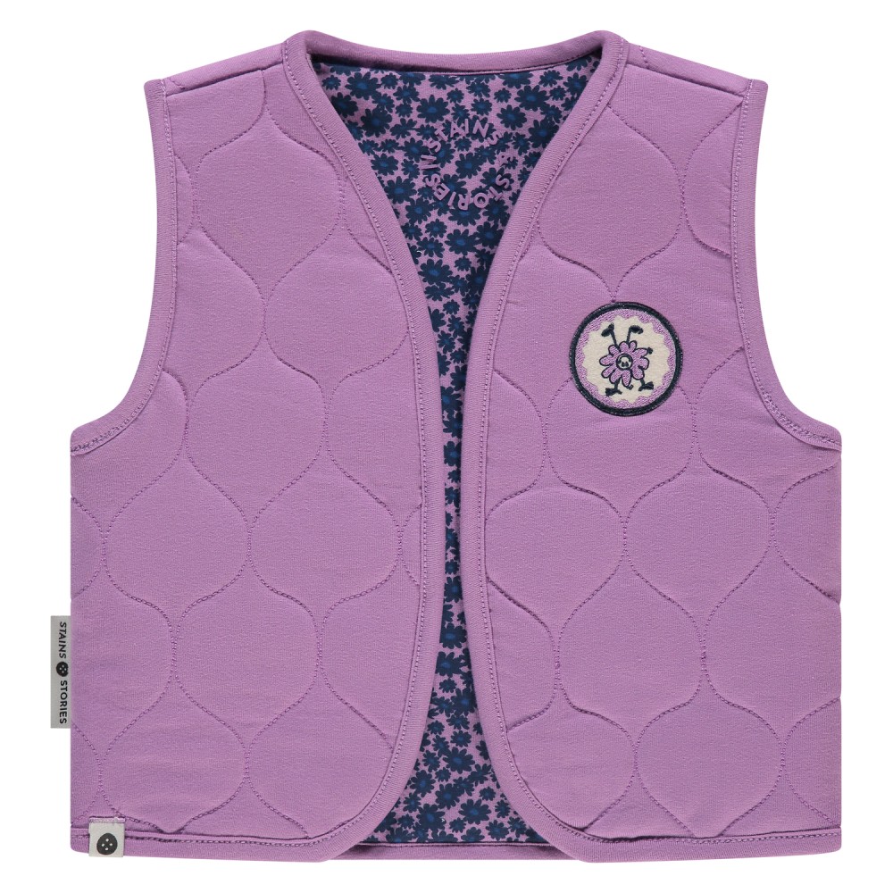Φούτερ Γιλέκο Διπλής Όψης με Λουλουδάκια