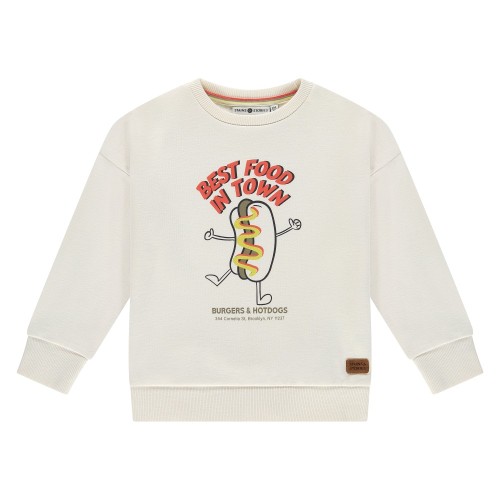 Stains & Stories Φούτερ Μπλούζα Hot Dog Ιβουάρ