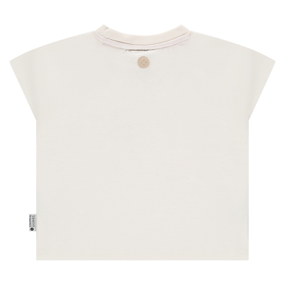 Stains & Stories Ιβουάρ T-shirt με Λουλούδια