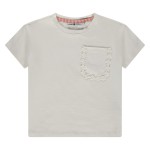 Stains & Stories T-shirt Ιβουάρ με τσέπη και λουλούδια 
