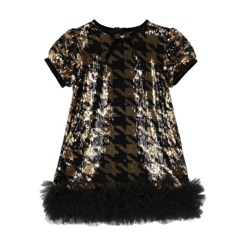Φόρεμα Shalini Houndstooth Sequin Μαύρο/Χρυσό