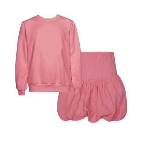 Σετ Φούτερ Μπλούζα & Balloon Φούστα Ροζ