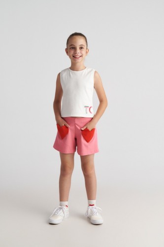  Two In A Castle Σετ The Rainbow Girl με αμάνικο τοπ και αθλητικό σορτς με καρδιές