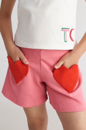  Two In A Castle Σετ The Rainbow Girl με αμάνικο τοπ και αθλητικό σορτς με καρδιές